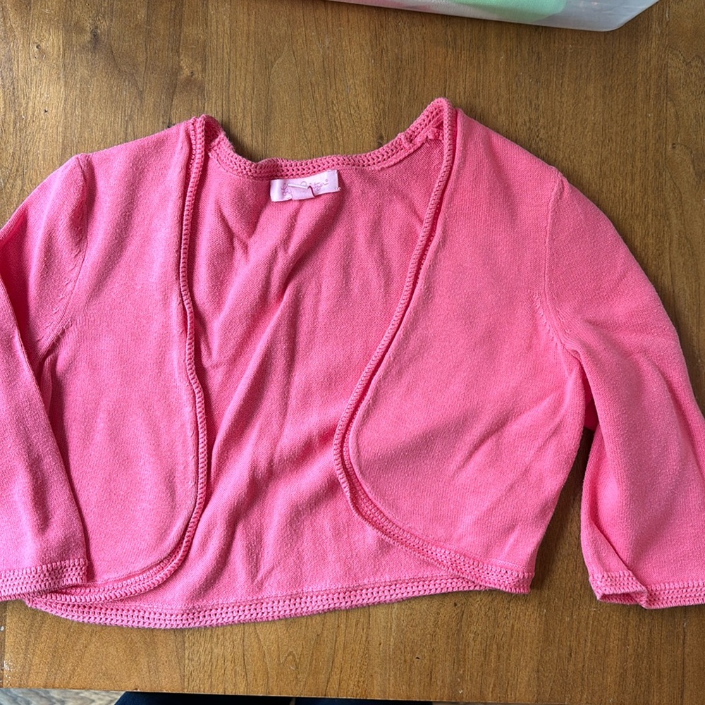 Lilly Pulitzer children's pink cotton shrug. small